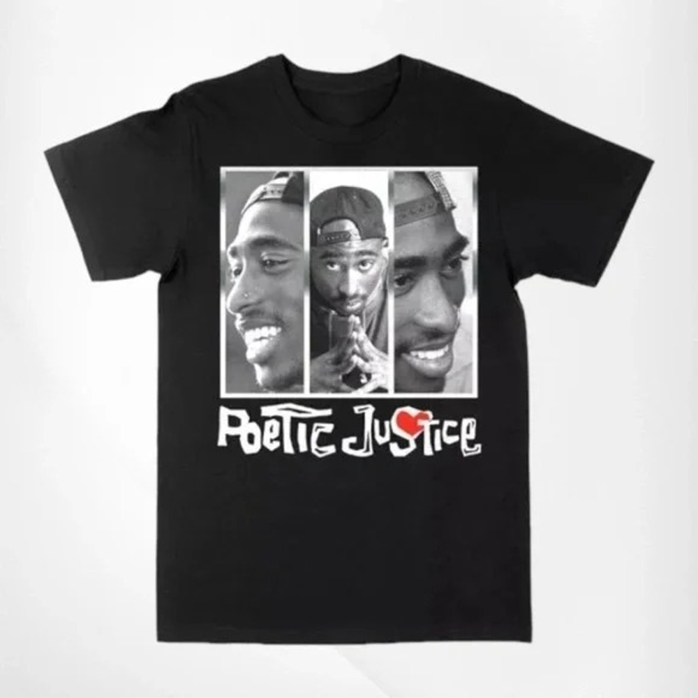 2Pac Poetic Justice T Shirt Small Black Graphic Tee
